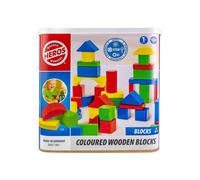 Jeu de blocs en bois HEROS 100 pièces FSC Noirâtre ? Non : Colorés - Boîte de rangement