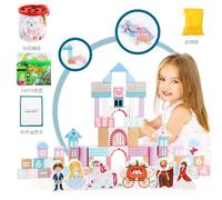 Jeu De Blocs En Bois Pour Filles "Princesse Au Château" + Trieur De Formes