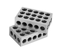 Jeu de Blocs Parallèles 2 Pièces, 1-2-3 Blocs Cales Parallèles Métriques 23 Trous Bloc de Machiniste Bloc de Précision, pour Machines-Outils Blocs de Serrage Assortis Outils de