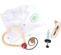 small foot Set de Jeu Blouse de médecin avec de Nombreux Accessoires en Bois, Jeu de rôle, dès 3 Ans, 12225