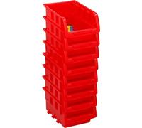 Jeu de boîtes d'organisation empilables Kinzo Rouge 12 x 10 cm Polypropylène (8 pièces)