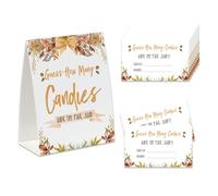 Jeu de bonbons de Thanksgiving, Guess How Many Candies Are In The Jar (1 panneau debout double face + 50 cartes devines), jeu de fête de Thanksgiving, décorations de fête de Thanksgiving - GEJCTG04