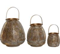 Jeu de bougeoirs Home ESPRIT Or Métal 25 x 25 x 28 cm