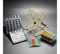 Jeu De Boules De Loterie Deluxe avec Verrou Courbé Sécurisé, Machine à Loterie Bingo avec 75 Boules, pour Fêtes, Soirées en Famille Et Divertissement Yellow