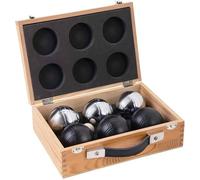Jeu de boules de luxe - Pétanque - 6 boules - Coffret en bois - Poids 720 Gr - Mixte