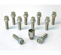 Jeu de Boulons de roue H&R conique M14x1.50 - Longueur 28mm - 10 pièces - antivol de roue inclus
