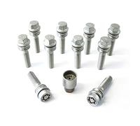 Jeu de Boulons de roue H&R sphérique avec col mobile R14 M14x1.50 - Longueur 51mm - 10 pièces - antivol de roue inclus