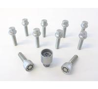 Jeu de Boulons de roue H&R sphérique R12 M12x1.50 - Longueur 28mm - 10 pièces (p.e. compatible avec Mercedes) - antivol de roue inclus