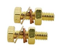Jeu de boulons en laiton M4 M5 M6 M8 M10 M12 - Vis à tête cylindrique à filetage métrique, écrous hexagonaux et rondelles plates for applications mécaniques(20mm,M8 (2Pcs))