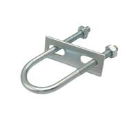 Jeu de boulons en U carrés M8 haute résistance, collier de serrage for tube rond en acier au carbone avec vis de déflecteur for des connexions de tuyaux sécurisées(M8x34x150mm)