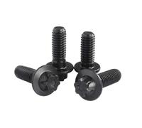Jeu de boulons et d'écrous, boulons à bride dentelés hexagonaux, vis de serrage à bride, boulon à tête Torx hexagonale for machines ménagères M5 M6, grade 12.9, profil noir(M6*20mm)