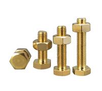 Jeu de boulons hexagonaux externes en laiton M4 M5 M6 M8, grande Extension complète, Machine à vis en cuivre, attaches de quincaillerie 5 pièces, 5 pièces, M8X45