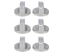 Jeu de boutons de commande 6 pièces, boutons rotatifs en alliage de Zinc avec trou de 8mm, remplacement pour cuisinière à gaz, four, ondes, finition noire (45°-Schalter)