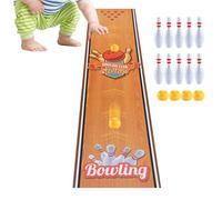 Jeu de bowling de table - Kit d'activité de sport - Circuit intérieur compact avec balle à roulettes - Tapis de jeu interactif parent-enfant - Bowling de golf de bureau amusant pour amis, salon, salle