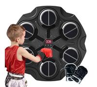 Jeu de boxe mural | 35 x 4,5 x 35 cm - de frappe intelligente avec gants de boxe | Équipement de frappe avec lumière et musique pour débutants, , garçons et filles