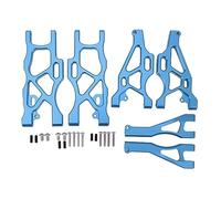 Jeu de bras de Suspension avant et arrière RC, ensemble de bras oscillants inférieur et supérieur en aluminium, pièce de mise à niveau RC pour voitures MOJAVE 6S 1/7 RC (Bleue)