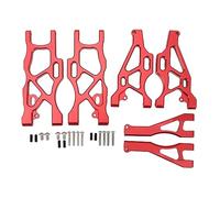 Jeu de bras de Suspension avant et arrière RC, ensemble de bras oscillants inférieur et supérieur en aluminium, pièce de mise à niveau RC pour voitures MOJAVE 6S 1/7 RC (Rouge)