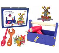 Jeu de briques dans une boîte à outils + visseuse sans fil DIY TOOLBOX