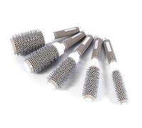 Jeu de brosses à cheveux rondes cylindriques en céramique nano-thermique 5 tailles de brosse Pour cheveux bouclés, lissage des cheveux, coiffage