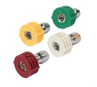 Jeu de buses de rechange pour nettoyeur haute pression avec quatre angles fixes 0 15 25 et 40 degrés et cinq tailles d'orifice (2 mm)