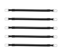 Jeu de câbles d'onduleur de Batterie avec bornes M8 SC, câble de Connexion de Batterie de Voiture, Cordon en cuivre toronné, Fil Rouge et Noir(Black x 5pcs,20CM,4AWG)