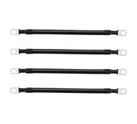 Jeu de câbles d'onduleur de Batterie avec bornes M8 SC, câble de Connexion de Batterie de Voiture, Cordon en cuivre toronné, Fil Rouge et Noir(Black x 4pcs,60CM,4AWG)