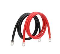 Jeu de câbles d'onduleur de Batterie en cuivre Pur RV, 8 6 4AWG 20/30/40/50/60/100cm, cosse à sertir M8(1pcs Black 1pcs Red,100CM(39.37inch),4 AWG)
