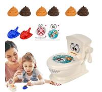 Jeu de caca de toilettes | Jeu interactif de famille de jouet d'éjection de toilette de simulation | Lanceurs de caca dextérité, jeux de société pour de 3 ans et plus, lanceur de caca familial interac
