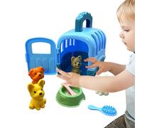 Jeu de cage pour le soin des animaux de compagnie - PP de 3,94 pouces, 8 pièces | Cage pour animaux de compagnie | Jouet pour chiens | Le jeu de simulation imaginative pour fournit des