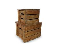 Boîtes de rangement - vidaXL - 2 pcs - Bois de récupération - Style antique - Marron