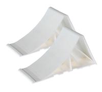 Jeu de cales de roue en plastique dur L350xl140xH90mm blanc remorque 1,6 tonne