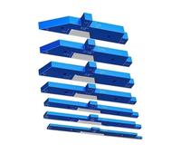 Jeu de cales étalons, Barres de configuration Table routeur, blocs en aluminium, jauge hauteur, scie 7 pièces,pour le travail du bois(Blauw)