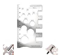 Jeu de calibres de filetage en acier inoxydable, pied à coulisse pour boulons, calibre de filetage métrique et impérial, outil de mesure de boulons, taille de vis de haute précision. (1Pièce)