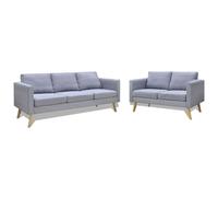 vidaXL Jeu de canapé à 2 places et à 3 places Tissu Gris clair 272193