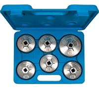 Jeu de capuchons de filtre à huile en aluminium moulé sous pression, clé pour filtre à huile 6 pcs.