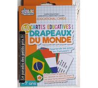Jeu de cartes 60 Educatives Drapeaux du Monde, cartes Educatives pays, capitale.