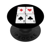Jeu de Cartes à Jouer au Poker Quatre en Son Genre PopSockets PopGrip Adhésif