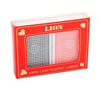 Jeu de cartes à jouer poker plastique 100% duo box Lion-Games