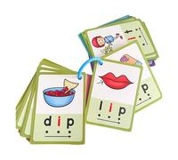 Jeu de cartes d'apprentissage des mots CVC pour enfants - Cartes de mémoire phoniques - Outil de développement des compétences linguistiques - Apprendre à lire les cartes pour les étudiants - Aide à