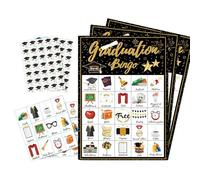 Jeu de cartes de bingo de remise des diplômes pour 24 joueurs - Jeu de cartes de diplôme universitaire pour la famille et les amis au lycée et à l'université