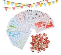 Jeu de cartes de bingo éducatif interactif vintage, jeu de bingo familial avec cartes de - pour adolescents, amis, réunions, anniversaires, Noël