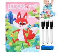 Jeu de cartes de contrôle du stylo - Outil de cahier magique, module de pratique de l'écriture manuscrite rainurée, accessoire de traçage des chiffres de l'alphabet, composant en papier renforcé | Kit