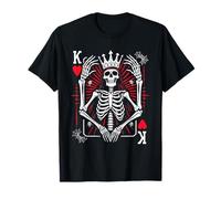 Jeu de cartes de poker squelette amusant King of Hearts Halloween T-Shirt
