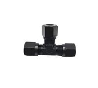 Jeu de cartes de raccords hydrauliques à trois voies, tubes marins de 8 mm, raccord de tuyau noir en acier au carbone haute pression