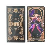 Jeu de cartes de tarot - 78 feuilles inspirées de l'anime | Cartes complètes en anglais pour divination, discours de fortune, jeux de fête, activités d'équipe, rassemblements, événements scolaires