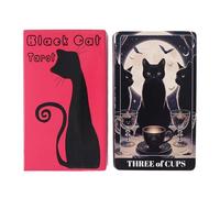Jeu de cartes de tarot, cartes de divination en papier sur le thème du chat, 78 feuilles de jeu de lecture spirituelle, jeu complet d'interaction de tarot anglais, cartes de fortune d'activité