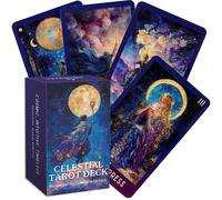 Jeu de cartes de tarot céleste, 78 cartes de tarot en anglais avec guide pour débutants et lecteurs expérimentés, sagesse du tarot traditionnel et de l'univers, cadeau de jeu, jeux de cartes, 12x7cm 7