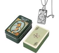 Jeu de Cartes de Tarot en Feuille d'or de qualité supérieure dans Une boîte en métal Robuste - Idéal pour Les débutants - Langue Anglaise (Smith Waite Tarot Cards)