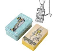 Jeu de Cartes de Tarot en Feuille d'or de qualité supérieure dans Une boîte en métal Robuste - Idéal pour Les débutants - Langue Anglaise (Borderless Edition Smith-Waite Tarot Deck)