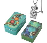 Jeu de Cartes de Tarot en Feuille d'or de qualité supérieure dans Une boîte en métal Robuste - Idéal pour Les débutants - Langue Anglaise (The Light Seer's Tarot)